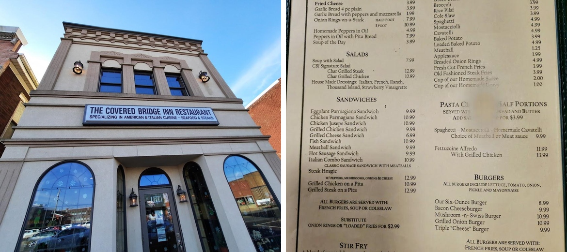 Covered Bridge Inn Menu